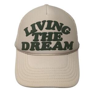 Living The Dream Snapback Rope Trucker Hat Beige One Size Outdoor